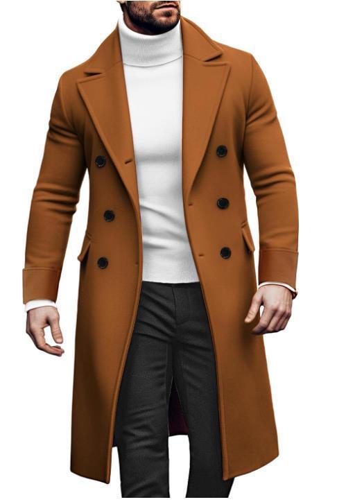 Manteau croisé en laine pour homme