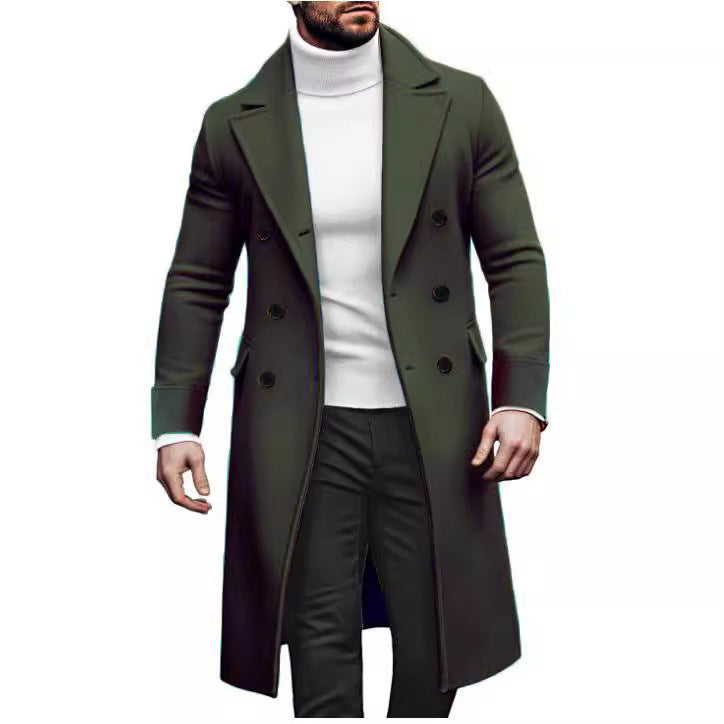 Manteau croisé en laine pour homme