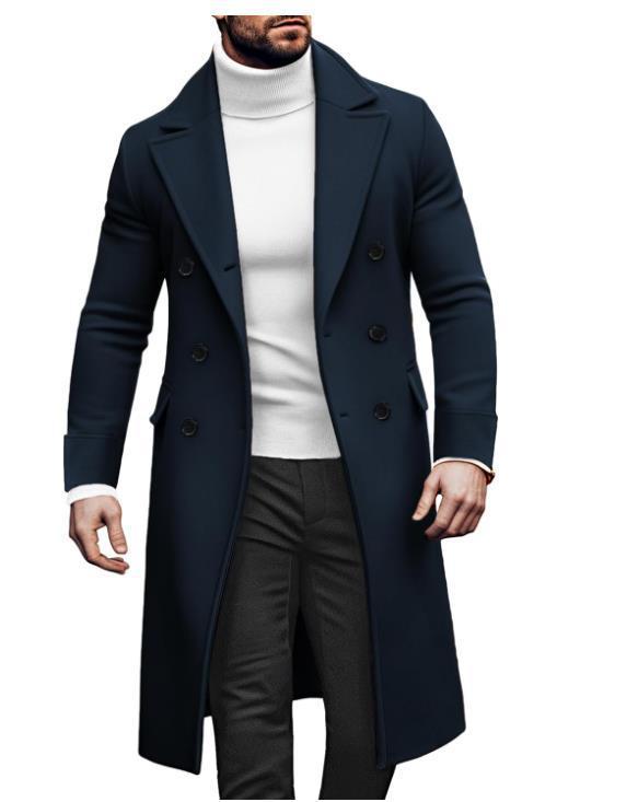 Manteau croisé en laine pour homme