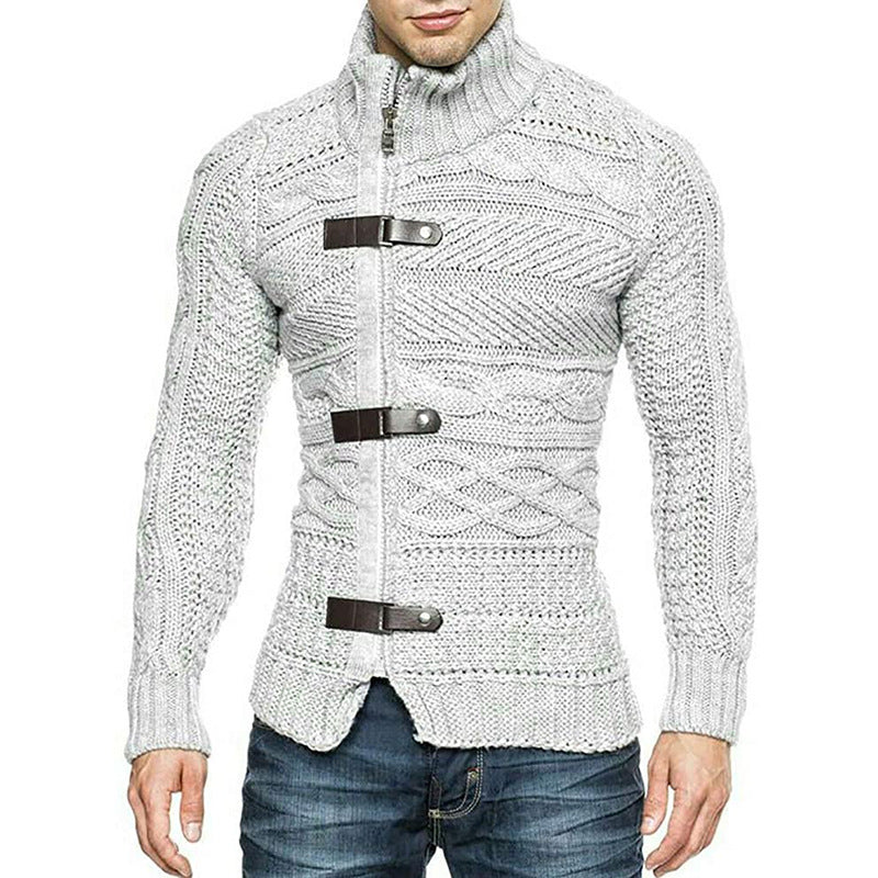 Manteau cardigan à col roulé pour homme automne et hiver