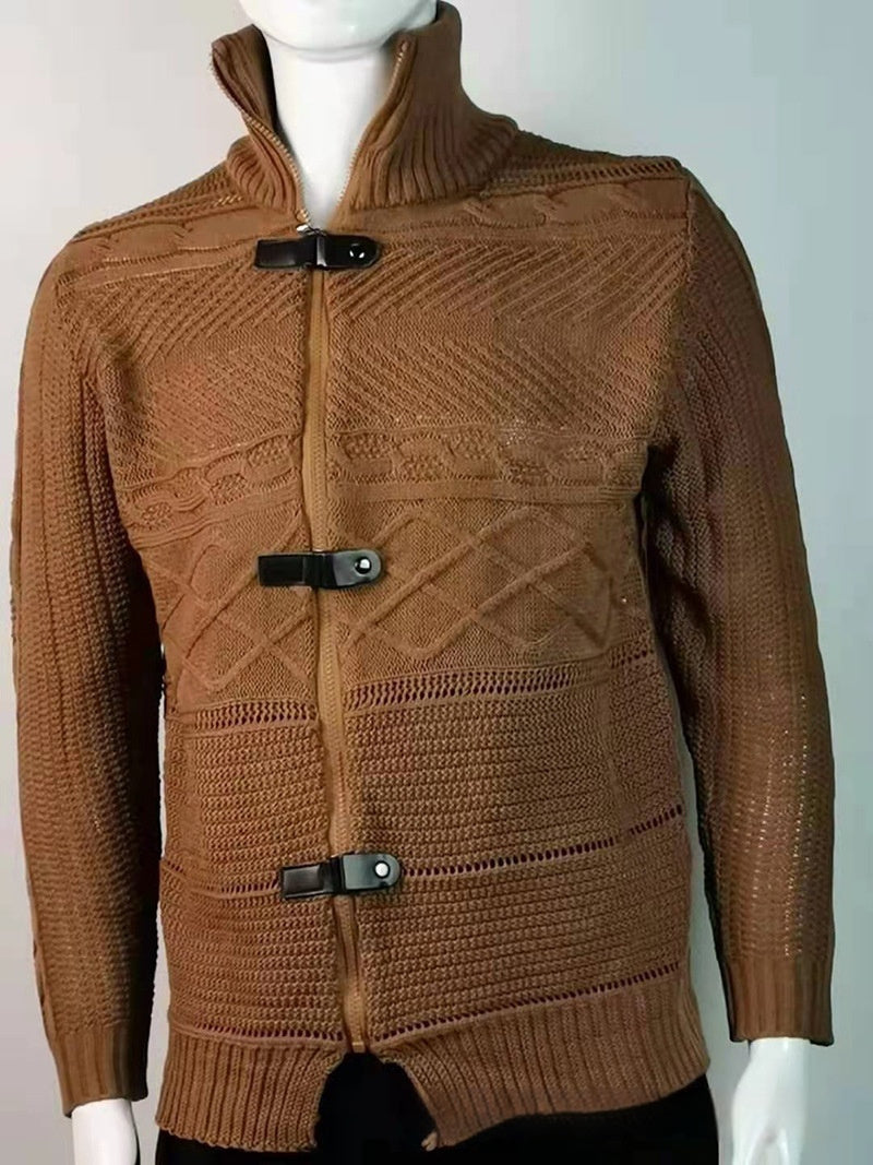 Manteau cardigan à col roulé pour homme automne et hiver